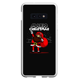 Чехол для Samsung S10E с принтом Mario Christmas в Петрозаводске, Силикон | Область печати: задняя сторона чехла, без боковых панелей | claus | happy new year | mario | merry christmas | santa | snowman | дед мороз | елка | клаус | марио | новый год | рождество | с новым годом | санта | снеговик