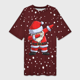 Платье-футболка 3D с принтом Dab Santa в Петрозаводске,  |  | claus | happy new year | merry christmas | santa | snowman | дед мороз | елка | клаус | новый год | рождество | с новым годом | санта | снеговик