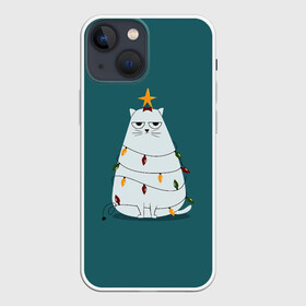 Чехол для iPhone 13 mini с принтом Кото ёлка в Петрозаводске,  |  | claus | happy new year | merry christmas | santa | snowman | дед мороз | елка | клаус | новый год | рождество | с новым годом | санта | снеговик