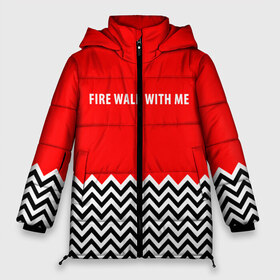 Женская зимняя куртка 3D с принтом Twin Peaks в Петрозаводске, верх — 100% полиэстер; подкладка — 100% полиэстер; утеплитель — 100% полиэстер | длина ниже бедра, силуэт Оверсайз. Есть воротник-стойка, отстегивающийся капюшон и ветрозащитная планка. 

Боковые карманы с листочкой на кнопках и внутренний карман на молнии | Тематика изображения на принте: twin peaks | агент купер | девид линч | дейл | лора палмер | огонь иди за мной | одри хорн | совы не то чем кажутся | твин пикс