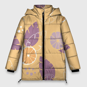 Женская зимняя куртка 3D с принтом Апельсиновый узор в Петрозаводске, верх — 100% полиэстер; подкладка — 100% полиэстер; утеплитель — 100% полиэстер | длина ниже бедра, силуэт Оверсайз. Есть воротник-стойка, отстегивающийся капюшон и ветрозащитная планка. 

Боковые карманы с листочкой на кнопках и внутренний карман на молнии | апельсин | апельсиновый | еда | летний | оранжевый | паттерн | сок | узор | фиолетовый