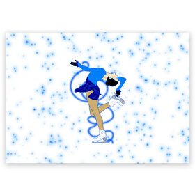 Поздравительная открытка с принтом Фигурное катание в Петрозаводске, 100% бумага | плотность бумаги 280 г/м2, матовая, на обратной стороне линовка и место для марки
 | dance | figure skating | girl | ice | rink | skate | sport | winter | девочка | девушка | зима | зимний вид спорта | каток | коньки | лед | подарок | профессии | снег | спорт | спортивный | спортсменка | сюрприз | танец | танцующий