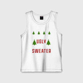 Детская майка хлопок с принтом My ugly christmas sweater в Петрозаводске,  |  | 2020 | 2021 | christmas | happy | merry | new year | sweater | ugly christmas | зима | новогодний | новогодняя | новый год | рождественский | рождественский свитер | рождество | свитер | снег