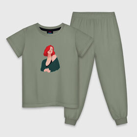 Детская пижама хлопок с принтом принт Алена Швец в Петрозаводске, 100% хлопок |  брюки и футболка прямого кроя, без карманов, на брюках мягкая резинка на поясе и по низу штанин
 | алёнашвец | девушка | музыка | певица | фан арт | цифровой рисунок
