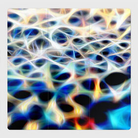 Магнитный плакат 3Х3 с принтом Фрактальная паутина в Петрозаводске, Полимерный материал с магнитным слоем | 9 деталей размером 9*9 см | абстракция | космос | неон | фантастика | фрактал