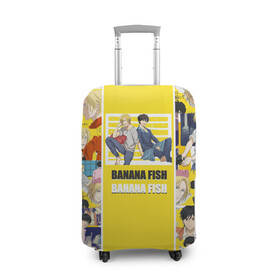 Чехол для чемодана 3D с принтом BANANA FISH в Петрозаводске, 86% полиэфир, 14% спандекс | двустороннее нанесение принта, прорези для ручек и колес | banana fish | аниме | банановая рыба | эйджи окумуры | эш линкс