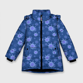 Зимняя куртка для девочек 3D с принтом Ковид-19 в Петрозаводске, ткань верха — 100% полиэстер; подклад — 100% полиэстер, утеплитель — 100% полиэстер. | длина ниже бедра, удлиненная спинка, воротник стойка и отстегивающийся капюшон. Есть боковые карманы с листочкой на кнопках, утяжки по низу изделия и внутренний карман на молнии. 

Предусмотрены светоотражающий принт на спинке, радужный светоотражающий элемент на пуллере молнии и на резинке для утяжки. | corona virus | coronavirus | covid 19 | infection | mask | pandem | virus | болезнь | больница | вирус | грипп | зараза | инфекция | карантин | ковид 19 | корона вирус | коронавирус | лихорадка | маска | медицинская маска | пандемия