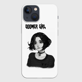 Чехол для iPhone 13 mini с принтом Doomer Girl в Петрозаводске,  |  | 20 | 2020 | 2021 | 21 | 2k20 | 2к20 | doomer | girl | girls | mem | meme | memes | wafe | бумер | бумеры | волна | девушка | девушки | думер | думеры | зумер | зумеры | мем | мемы