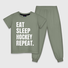 Детская пижама хлопок с принтом EAT SLEEP HOCKEY REPEAT в Петрозаводске, 100% хлопок |  брюки и футболка прямого кроя, без карманов, на брюках мягкая резинка на поясе и по низу штанин
 | boston | bruins | capitals | detroit | eat | eat sleep hockey repeat | hockey | nhl | penguins | pittsburgh | red wings | repeat | sleep | washington | вашингтон кэпиталз | нхл | питтсбург пингвинз | хокей | хоккей