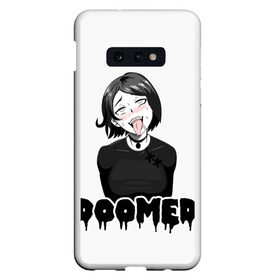 Чехол для Samsung S10E с принтом Doomer girl в Петрозаводске, Силикон | Область печати: задняя сторона чехла, без боковых панелей | ahegao | boomer | boy | chad | doomer | girl | i know | irony | jacques | post | stonks | zoomer | ахегао | ахэгао | бумер | девушка | думер | жак | зумер | ирония | мем | мемы | парень | пост | постирония | стонкс | тандеркок | фр