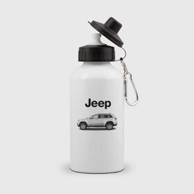Бутылка спортивная с принтом Jeep в Петрозаводске, металл | емкость — 500 мл, в комплекте две пластиковые крышки и карабин для крепления | america | avto | car | v8 | машина | скорость