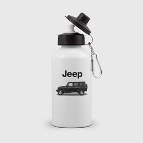 Бутылка спортивная с принтом Jeep Wrangler в Петрозаводске, металл | емкость — 500 мл, в комплекте две пластиковые крышки и карабин для крепления | america | avto | car | v8 | машина | скорость