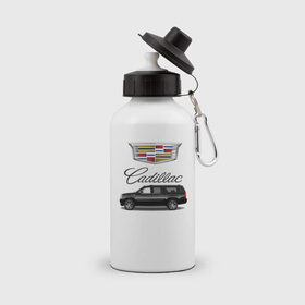 Бутылка спортивная с принтом Cadillac в Петрозаводске, металл | емкость — 500 мл, в комплекте две пластиковые крышки и карабин для крепления | america | avto | cadillac | car | v8 | машина | скорость