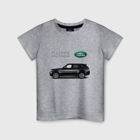 Детская футболка хлопок с принтом Land Rover в Петрозаводске, 100% хлопок | круглый вырез горловины, полуприлегающий силуэт, длина до линии бедер | america | avto | cadillac | car | v8 | машина | скорость