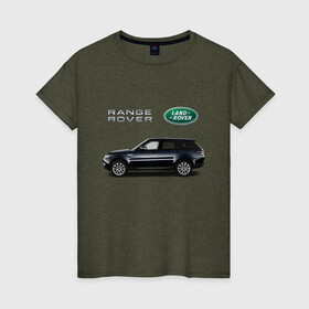Женская футболка хлопок с принтом Land Rover в Петрозаводске, 100% хлопок | прямой крой, круглый вырез горловины, длина до линии бедер, слегка спущенное плечо | america | avto | cadillac | car | v8 | машина | скорость