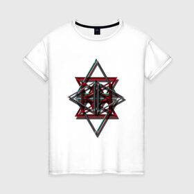 Женская футболка хлопок с принтом TRIANGLES в Петрозаводске, 100% хлопок | прямой крой, круглый вырез горловины, длина до линии бедер, слегка спущенное плечо | triangles | острота | треугольник | углы | фигуры