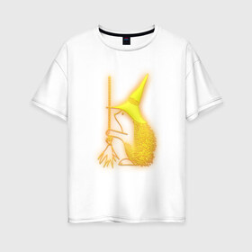 Женская футболка хлопок Oversize с принтом Золотой ежик в Петрозаводске, 100% хлопок | свободный крой, круглый ворот, спущенный рукав, длина до линии бедер
 | дикие звери | еж | ежата | ежик | ежиха | животные | золото | лесные животные