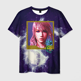 Мужская футболка 3D с принтом Final Fantasy в Петрозаводске, 100% полиэфир | прямой крой, круглый вырез горловины, длина до линии бедер | girl | hieroglyph | portrait | девушка | иероглиф | портрет