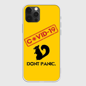 Чехол для iPhone 12 Pro с принтом Dont Panic (covid-19) в Петрозаводске, силикон | область печати: задняя сторона чехла, без боковых панелей | Тематика изображения на принте: 19 | covid | covid 19 | dont | home | ncov | panic | stay | антивирус | антикоронавирус | без | белка | вирус | дома | ковид | корона | коронавирус | мой | оставайся | паники | руки | сиди