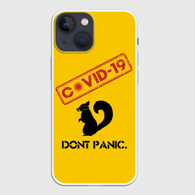 Чехол для iPhone 13 mini с принтом Dont Panic (covid 19) в Петрозаводске,  |  | 19 | covid | covid 19 | dont | home | ncov | panic | stay | антивирус | антикоронавирус | без | белка | вирус | дома | ковид | корона | коронавирус | мой | оставайся | паники | руки | сиди