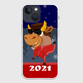 Чехол для iPhone 13 mini с принтом Бычара 2021 в Петрозаводске,  |  | 2021 | 7 января | bull | newyear | santa | бык | быки | бычок | год быка | дед мороз | корова | новогодние каникулы | новогодние праздники | новый 2021 | новый год | новый год 2021 | рождество | сани | санта | санта клаус