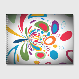 Альбом для рисования с принтом Яркие краски в Петрозаводске, 100% бумага
 | матовая бумага, плотность 200 мг. | абстракция | кляксы | краски | круги | цветные круги | яркая