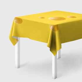 Скатерть 3D с принтом Реалистичный желтый сыр в Петрозаводске, 100% полиэстер (ткань не мнется и не растягивается) | Размер: 150*150 см | еда | желтый | крыса | мышиный | мышь | прикольная | сыр | сырный | узор | фастфуд