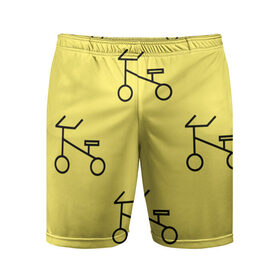 Мужские шорты спортивные с принтом Велосипеды на желтом в Петрозаводске,  |  | Тематика изображения на принте: велик | велосипед | велоспрот | желтый | кататься | летний | паттерн | покатушки | спорт | узор