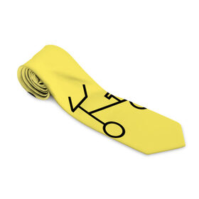 Галстук 3D с принтом Велосипеды на желтом в Петрозаводске, 100% полиэстер | Длина 148 см; Плотность 150-180 г/м2 | Тематика изображения на принте: велик | велосипед | велоспрот | желтый | кататься | летний | паттерн | покатушки | спорт | узор