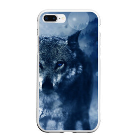Чехол для iPhone 7Plus/8 Plus матовый с принтом Красивый волк в Петрозаводске, Силикон | Область печати: задняя сторона чехла, без боковых панелей | wolf | ауф | волк | волчонок | зима | синеглазый волк
