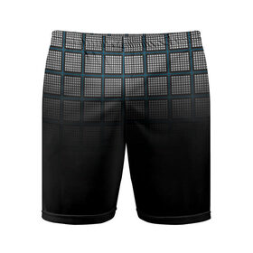 Мужские шорты спортивные с принтом клетка в Петрозаводске,  |  | геометрия | клетка | линии | полоски | полосы | ровно | серый | сетка | синий | темный | точки | черный