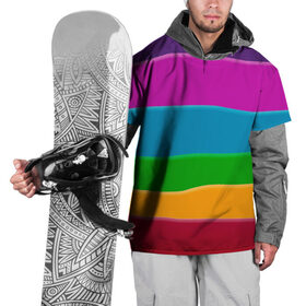 Накидка на куртку 3D с принтом Разноцветные полоски в Петрозаводске, 100% полиэстер |  | иллюзия | калейдоскоп | пейзаж | полосы | природа | радуга | свет | солнце