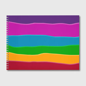 Альбом для рисования с принтом Разноцветные полоски в Петрозаводске, 100% бумага
 | матовая бумага, плотность 200 мг. | иллюзия | калейдоскоп | пейзаж | полосы | природа | радуга | свет | солнце