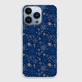 Чехол для iPhone 13 Pro с принтом Снежные в Петрозаводске,  |  | merry christmas | алатырь | бабушкин свитер | ёлка | новый год | орнамент | подарок | рождество | свитер | свитер с оленями | северные узоры | снежинки