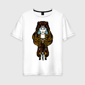 Женская футболка хлопок Oversize с принтом Ведунья в Петрозаводске, 100% хлопок | свободный крой, круглый ворот, спущенный рукав, длина до линии бедер
 | 