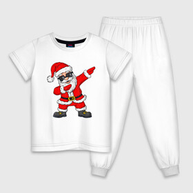 Детская пижама хлопок с принтом Dabing Santa в Петрозаводске, 100% хлопок |  брюки и футболка прямого кроя, без карманов, на брюках мягкая резинка на поясе и по низу штанин
 | 2021 | 21 | 2k21 | 2к21 | chrystmas | dab | dabbing | dabing | dance | marry | new | santa | snow | xmas | year | год | годом | даб | даббинг | дабинг | дед | елка | елки | клаус | лес | мороз | настроение | новогоднее | новогоднему | новый | новым | по |