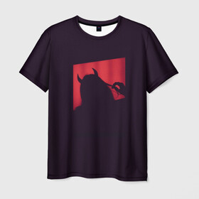 Мужская футболка 3D с принтом Дьяволица в Петрозаводске, 100% полиэфир | прямой крой, круглый вырез горловины, длина до линии бедер | девушка | дьяволица | надменность | пафос | рожки