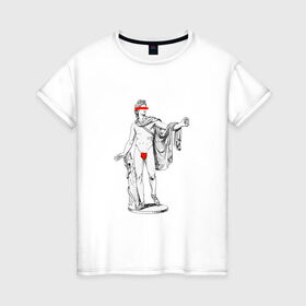 Женская футболка хлопок с принтом MMXX в Петрозаводске, 100% хлопок | прямой крой, круглый вырез горловины, длина до линии бедер, слегка спущенное плечо | 2020 | minimalism | mmxx | virofft | viront | vt | минимализм | статуя