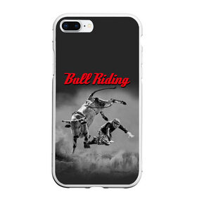 Чехол для iPhone 7Plus/8 Plus матовый с принтом Bull Riding в Петрозаводске, Силикон | Область печати: задняя сторона чехла, без боковых панелей | Тематика изображения на принте: bull | dude | extreme | fall | helmet | hoofs | horns | sport | sportsman | tail | бык | падение | рога | спорт | спортсмен | хвост | чувак | шлем | экстрим