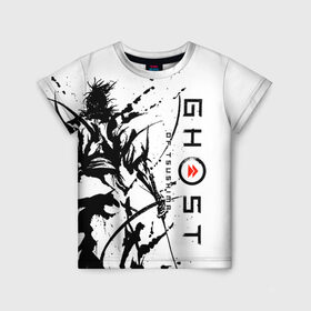 Детская футболка 3D с принтом Ghost of Tsushima в Петрозаводске, 100% гипоаллергенный полиэфир | прямой крой, круглый вырез горловины, длина до линии бедер, чуть спущенное плечо, ткань немного тянется | ghost of tsushima | samurai | игры | призрак цусимы | самурай | япония