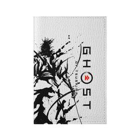 Обложка для паспорта матовая кожа с принтом Ghost of Tsushima в Петрозаводске, натуральная матовая кожа | размер 19,3 х 13,7 см; прозрачные пластиковые крепления | Тематика изображения на принте: ghost of tsushima | samurai | игры | призрак цусимы | самурай | япония