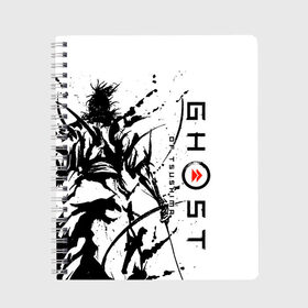 Тетрадь с принтом Ghost of Tsushima в Петрозаводске, 100% бумага | 48 листов, плотность листов — 60 г/м2, плотность картонной обложки — 250 г/м2. Листы скреплены сбоку удобной пружинной спиралью. Уголки страниц и обложки скругленные. Цвет линий — светло-серый
 | ghost of tsushima | samurai | игры | призрак цусимы | самурай | япония