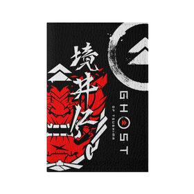 Обложка для паспорта матовая кожа с принтом Ghost of Tsushima в Петрозаводске, натуральная матовая кожа | размер 19,3 х 13,7 см; прозрачные пластиковые крепления | ghost of tsushima | samurai | игры | призрак цусимы | самурай | япония