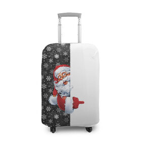 Чехол для чемодана 3D с принтом Дедушка Мороз в Петрозаводске, 86% полиэфир, 14% спандекс | двустороннее нанесение принта, прорези для ручек и колес | christmas | merry christmas | дед мороз | ёлка | зима | мороз | новый год | подарок | праздник | рождество | с новым годом | санта клаус | снегурочка | снежинки