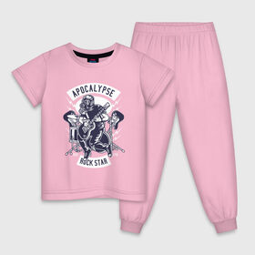 Детская пижама хлопок с принтом Рок-Звезда Апокалипсиса в Петрозаводске, 100% хлопок |  брюки и футболка прямого кроя, без карманов, на брюках мягкая резинка на поясе и по низу штанин
 | 