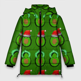 Женская зимняя куртка 3D с принтом Авокадо отмечают Новый год! в Петрозаводске, верх — 100% полиэстер; подкладка — 100% полиэстер; утеплитель — 100% полиэстер | длина ниже бедра, силуэт Оверсайз. Есть воротник-стойка, отстегивающийся капюшон и ветрозащитная планка. 

Боковые карманы с листочкой на кнопках и внутренний карман на молнии | 2021 | авокадо | авокадо дед мороз | авокадо дед мороз и снегурочка | авокадо новый год | авокадо паттерн | авокадо снегурочка | авокадо тусовка | дед мороз и снегурочка авокадо
