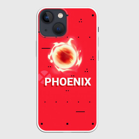 Чехол для iPhone 13 mini с принтом Phoenix в Петрозаводске,  |  | new year | phoenix | phoenix valorant | valorant | valorant новогодний | агент валорант. | агент феникс | валорант | валорант новогодний | валорант узор | валорант феникс | игрок феникс | нг | новый год | орнамент | паттерн