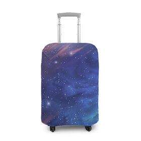 Чехол для чемодана 3D с принтом Звёздное небо в Петрозаводске, 86% полиэфир, 14% спандекс | двустороннее нанесение принта, прорези для ручек и колес | арт | звезда | звёзды | космос | небо | ночное небо | ночь | облако | рисунок | сияние | туманность | яркие цвета