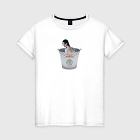 Женская футболка хлопок с принтом Лань Чжань в ведерке в Петрозаводске, 100% хлопок | прямой крой, круглый вырез горловины, длина до линии бедер, слегка спущенное плечо | ванцзи | ведро | гусу | магистр дьявольского культа | неукротимый | юмор