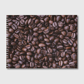 Альбом для рисования с принтом Кофейные зёрна в Петрозаводске, 100% бумага
 | матовая бумага, плотность 200 мг. | Тематика изображения на принте: абстрактные | абстрактный | абстракция | еда | зёрна | зерно | кофе | кофеёк | кофейные | напитки | напиток | питьё